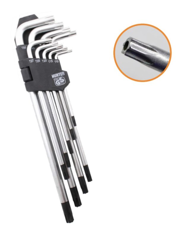 סט אלן ארוך עם חור - 9 יח׳ TORX