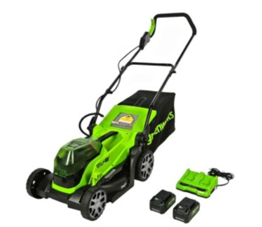 מכסחת דשא נטענת greenworks 48V כולל 2 סוללות 2Ah ומטען