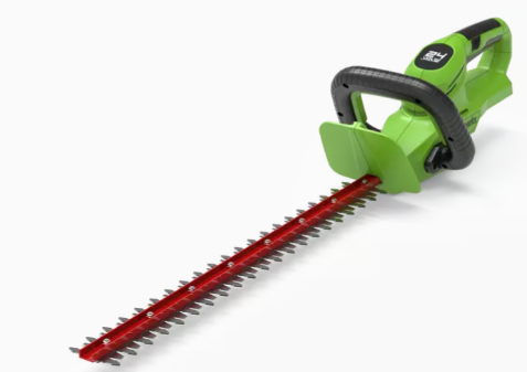 גוזם גדר חיה נטען greenworks 24V עם ידית מסתובבת - גוף בלבד
